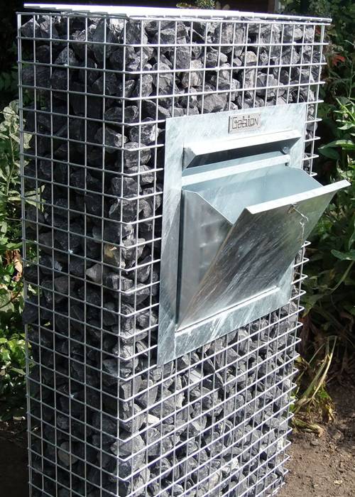 Garden gabion letterbox.